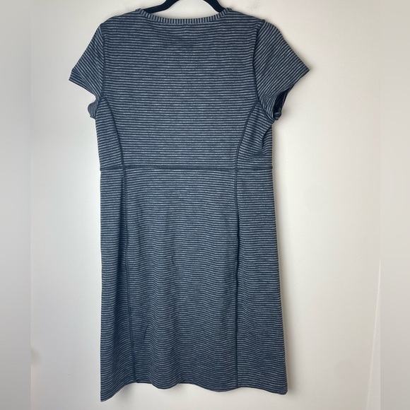 Duluth Trading Co NoGA Classic Short Sleeve Dress Black & Gray Stripe Size M - Picture 4 of 7